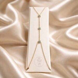 Elegant Gold Plated chain/slave bracelet with turquoise Accents